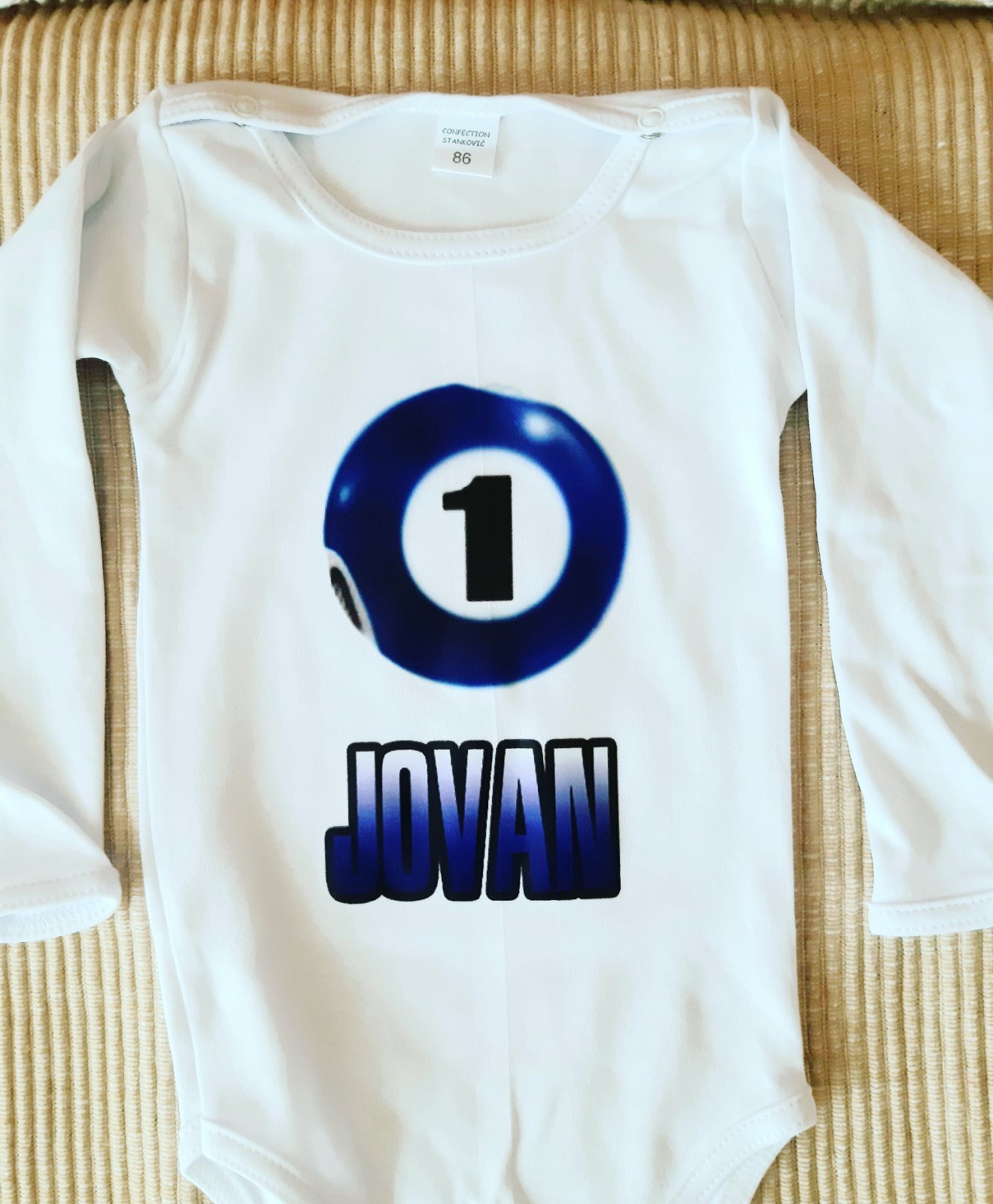 Poklon za rodjendan  deca/Bodi za bebe sa natpisom po zelji/jovan loto prvi rodjendan.jpg